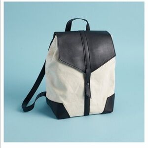 Deux Lux Cream and black leather backpack